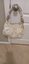 Rare BCBGMAXAZRIA White Leather  Shoulder Handbag Purse picture