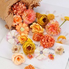 20 Pieces Faux Flowers for Crafts Artificial Small Flower Heads Plastic Flowers picture