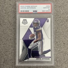 Justin Jefferson 2020 PANINI MOSAIC #209 RC PSA 10 GEM MT picture
