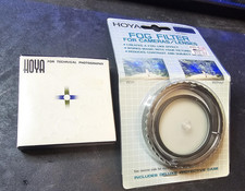 Vintage HOYA 49mm Fog & PL Polarizer Camera Lens Filter Lot w/ Cases Japan picture