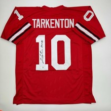 Autographed/Signed Fran Tarkenton Georgia Red College Jersey BAS COA picture