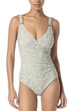 $138 Michael Michael Kors Women's Printed Surplice-Neck One-Piece Swimsuit 8 picture