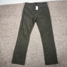 J.Crew Flex Straight Corduroy Pants Mens 29x30 Olive Green Stretch CL248 NWT picture