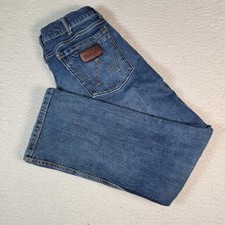 Wrangler Retro Slim Boot Jeans Mens 34x30 Blue Stretch Denim Has Stains... picture