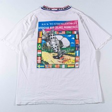 Vintage Atlanta 1996 Olympics Soccer T-Shirt Large Final Kick Athens Georgia VTG picture