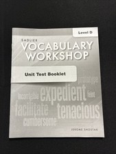 Sadlier Vocabulary Workshop Level D Unit Test Booklet - Student Tests picture