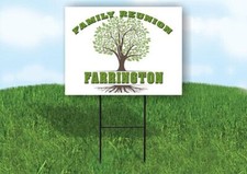 FARRINGTON FAMILY REUNION GR TREE 18 in x24 in Yard Sign Road Sign with Stand picture