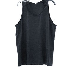 Mens LULULEMON Black Heather Metal Vent Scoop Neck Athletic Stretch Tank Top L picture