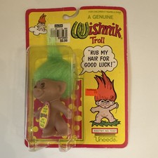 Vintage Uneeda Ginuine Wishnik Troll “Rare” Green Hair* No. 70301 [Sealed] 1991 picture