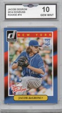 2014 DONRUSS JACOB DEGROM ROOKIE CARD TEXAS RANGERS CY YOUNG PITCHER picture