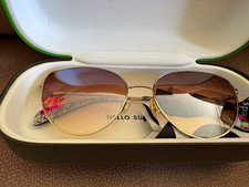 kate spade new york Women's Oversized Aviator Sunglasses Gold/Brown Floral picture