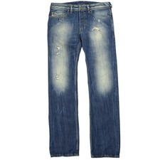 Diesel Safado Jeans Men 32x32 (Fits 35x33) Slim Straight Distressed Button Fly picture
