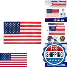 Super Tough 6 x 10 ft American Flag Heavy Duty Spun Polyester Made in USA picture