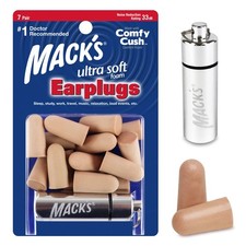 Mack’s Ultra Soft Foam Earplugs, 7 Pair + Case – 33 7 pair (Pack of 1), Beige picture