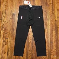 Nike NBA Compression Leggings Men’s Size Large 3/4 Black Dri Fit NWT $70 picture