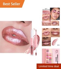 Exquisite 2-in-1 Rose Gold Metallic Lipstick & Lip Liner – 24 Hr Waterproof Glam picture