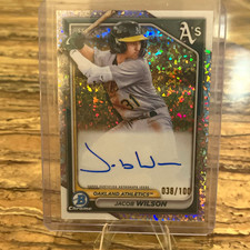 Topps 2024 Bowman Chrome Jacob Wilson Auto Mini-Diamond /100 Beautiful Flawless picture