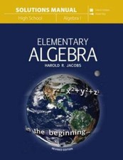 Elementary Algebra (Solutions Manual) - Paperback By Harold R Jacobs - GOOD picture