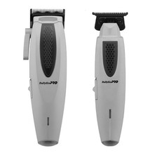 BaByliss PRO LithiumFX+ Cord/Cordless Ergonomic Clipper & Trimmer Combo Set Gray picture