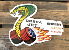 VINTAGE FORD COBRA JET MUSTANG SHELBY GT 350 GAS STATION PORCELAIN OIL PUMP SIGN picture