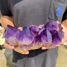 6lb Natural amethyst point quartz crystal cluster mineral specimen healing picture