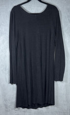 Vintage Flax Black Acetate Stretchy Slinky Midi Dress Women's Size Medium USA picture