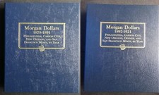 Set of 2 Whitman Morgan Silver Dollars Coin Album Book Number 1 & 2 1878-1921  picture