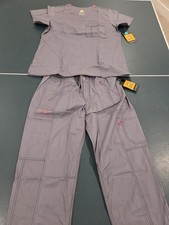 WonderWink WonderFLEX Cargo Jogger Scrub Set Pewter Gray Medium PETITE picture