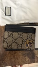 Gucci Bestiary Tiger Print GG Supreme Card Holder 451277 K5X1N 8666 Beige Ebony picture