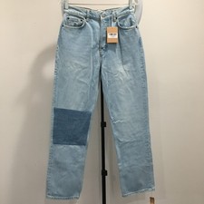 NWT REFORMATION Womens sz 28 Tahoe Wash CYNTHIA Patch High Rise Straight Jeans picture