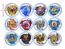 24x EDIBLE Beyblade Circle Cupcake Cookie Toppers Wafer Paper Sheet Uncut picture