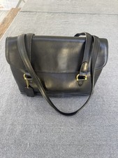 Vintage 1998 Coach Equestrian Flap Shopper 9808 Black Leather picture