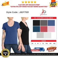 JustBlanks Women's Lightweight Scoop Neck Cotton Tee T-Shirt - JBDT7501 picture