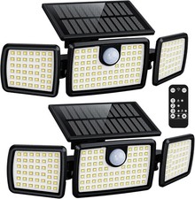 2Pack Solar Motion Flood Lights Outdoor Motion Sensor IP65 Waterproof 2500LM picture