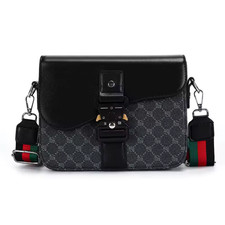 Bolso Bandolera para Hombre Cuero Hebilla Metálica Cartera Mensajero Elegante picture