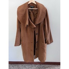 Lane Bryant Camel Brown Shawl Collar Belted Wool Blend Coat Womens Plus 22/24 picture