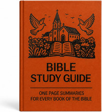 Bible Study Guide - Large Print 66-Page Bible Study Book with Book Summaries, Re picture