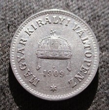 OLD COIN OF AUSTRIA-HUNGARY HABSBURG EMPIRE 10 FILLER 1909 FRANZ JOSEPH I picture