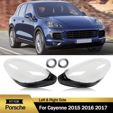 For 2015-2017 Porsche Cayenne 958 LH+RH Headlamp Headlight Lens Clear Cover picture