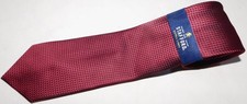 STAFFORD RED/BLACK DOTS MOTIF EXTRA LONG POLYESTER TIE - NWT - DESIGNER TIES. picture