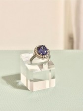 BELLA LUCE ESOTICA 10.13CTW TANZANITE AND WHITE DIAMOND SIMULANTS RING SZ 9 picture