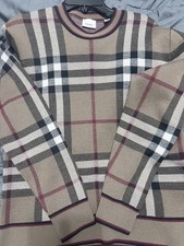 Burberry London Men’s 100% Wool Sweater Size Small Brown Naylor $800+ msrp picture