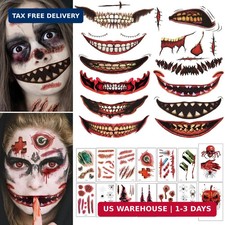 Halloween Prank Makeup Temporary Tattoo, 26 PCS Halloween Temporary Face Tattoos picture