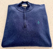 Peter Millar Summer Comfort 1/4 Zip Navy Blue Yellowstone Club Logo Size L picture