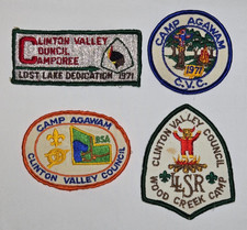 VTG BSA Boy Scouts Clinton Valley Council Patches Lost Lake Camp Agawam Lot of 4 picture