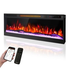 Ultra-Narrow Fireplace Heater，Wall/Recessed，12 Multicolored Flames, Smart APP picture