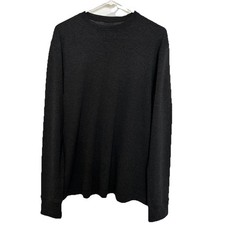 Dunning Golf Mens Large Sweater Black Crewneck Pullover Stretch Wool Blend picture