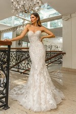 Kitty Chen Couture Zander K2319D Wedding Dress Ivory Size 14 Bridal Gown Mermaid picture