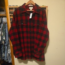 Vintage L.L. Bean Men's Chamois Cloth Work Shirt Outdoor XL Buffalo Plaid NOS picture