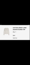 SKIMS Cotton Jersey Long Sleeve V-Neck Pullover Top, Marble, Size S picture